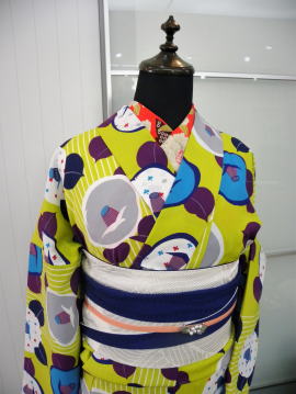 撫松庵、東レシルック：椿ストライプ：M|キモノ粋人|大阪、日産呉服・和田甚