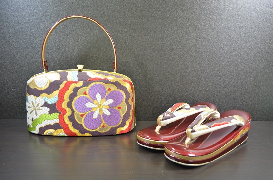 高級着物専門キモノ粋人|西陣帯地振袖用高級草履バッグ：zb-1005大阪、日産呉服・都島店