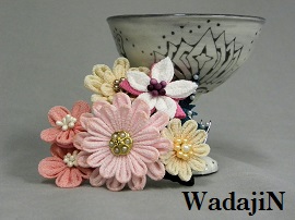 創作つまみ髪飾り、制作＆販売|レンタルキモノ|大阪・日産呉服・和田甚